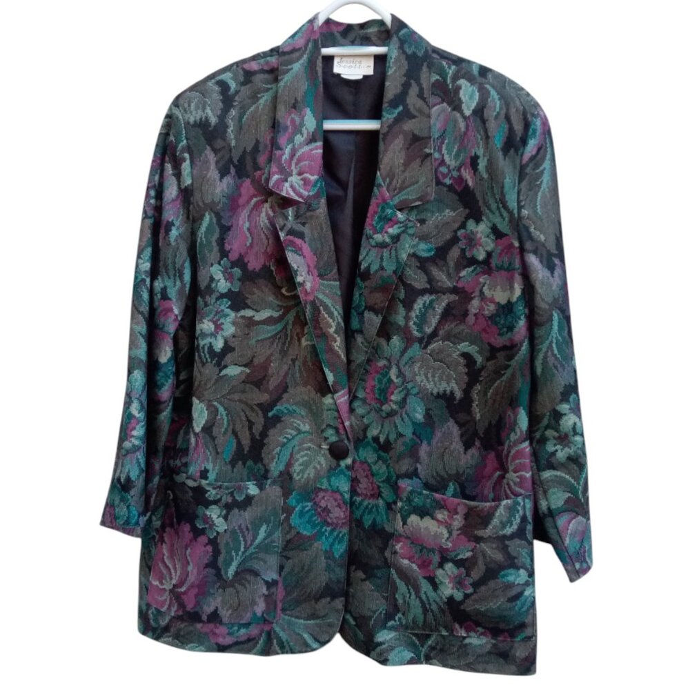 Jessica Scott Vintage floral blazer sz M